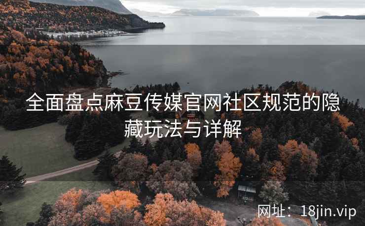 全面盘点麻豆传媒官网社区规范的隐藏玩法与详解